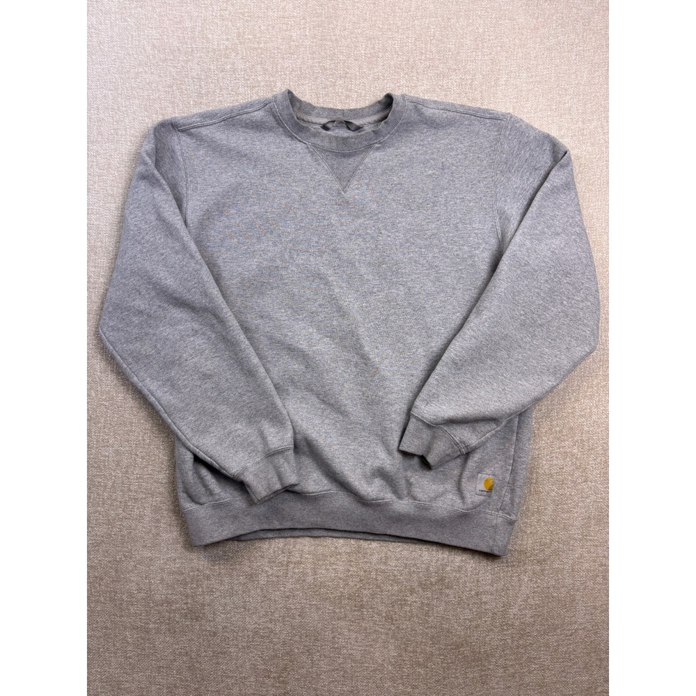 Carhartt Mens Loose Fit Midweight Crewneck Sweatshirt Heather Gray K124 HGY L